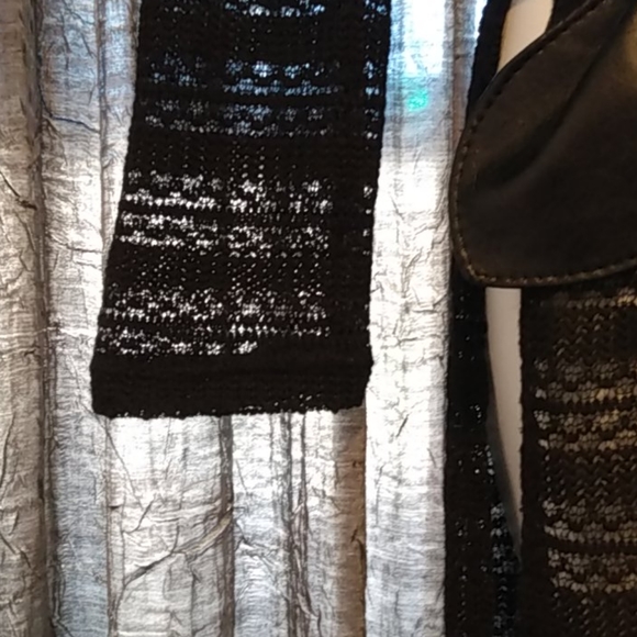 Black Open Knit Long Sleeve Maxi Dress by Ultra Flirt - Picture 9 of 13